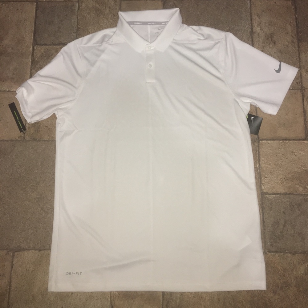 White Mens Size Large Nike Golf Polos